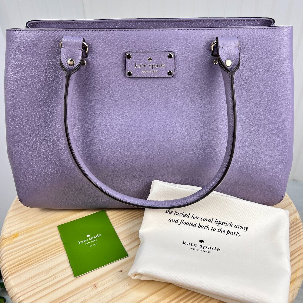 Kate Spade Elena Wellesley Leather Tote Handbag in Lush Lilac NWT